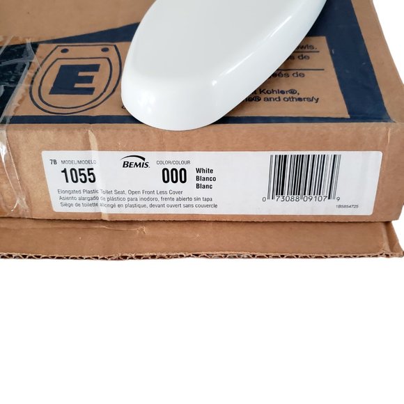 Bemis 1055 Elongated Commercial Plastic Open Front Toilet Seat - White - Picture 3 of 6